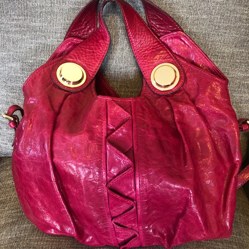 Hot Pink Leather Gustto hobo
